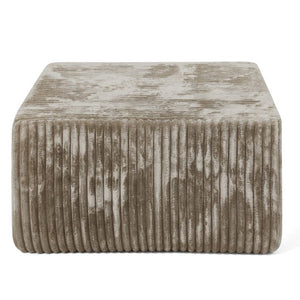 English Elm Square Corduroy Modular Ottoman Cube Ribbed Upholstered Footrest for Living Rooms Brown W487P496384