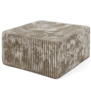 English Elm Square Corduroy Modular Ottoman Cube Ribbed Upholstered Footrest for Living Rooms Brown W487P496384