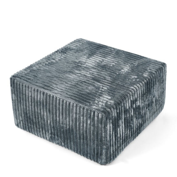 English Elm Square Corduroy Upholstered Modular Ottoman Cube for Living Room Accent Seating W487P496386