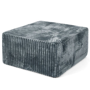 English Elm Square Corduroy Upholstered Modular Ottoman Cube for Living Room Accent Seating W487P496386