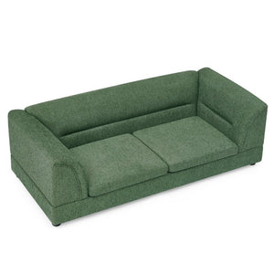 English Elm Oversized Pet Sofa with Curved Armrests Linen Upholstery for Large Dogs and Cats Olive Green W487P497599