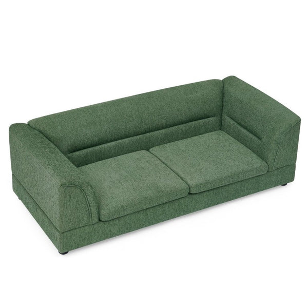 English Elm Oversized Pet Sofa with Curved Armrests Linen Upholstery for Large Dogs and Cats Olive Green W487P497599