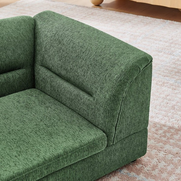 English Elm Oversized Pet Sofa with Curved Armrests Linen Upholstery for Large Dogs and Cats Olive Green W487P497599