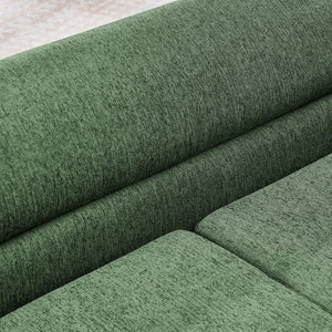 English Elm Oversized Pet Sofa with Curved Armrests Linen Upholstery for Large Dogs and Cats Olive Green W487P497599
