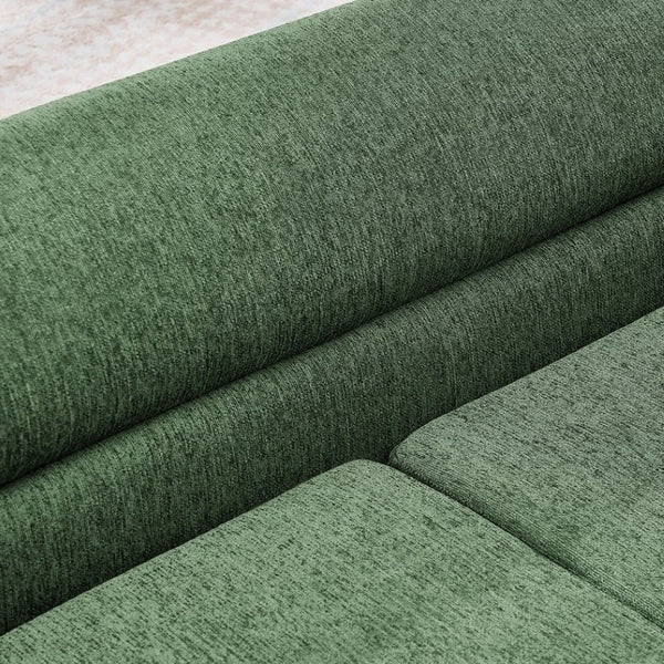 English Elm Oversized Pet Sofa with Curved Armrests Linen Upholstery for Large Dogs and Cats Olive Green W487P497599