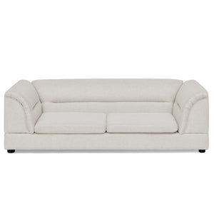 English Elm Oversized Pet Sofa with Curved Armrests Linen Upholstery for Large Dogs and Cats Beige W487P497600