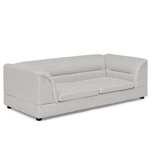 English Elm Oversized Pet Sofa with Curved Armrests Linen Upholstery for Large Dogs and Cats Beige W487P497600