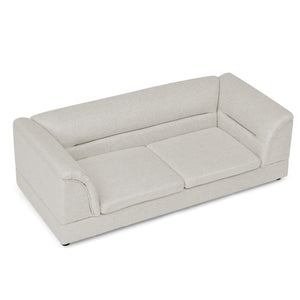 English Elm Oversized Pet Sofa with Curved Armrests Linen Upholstery for Large Dogs and Cats Beige W487P497600