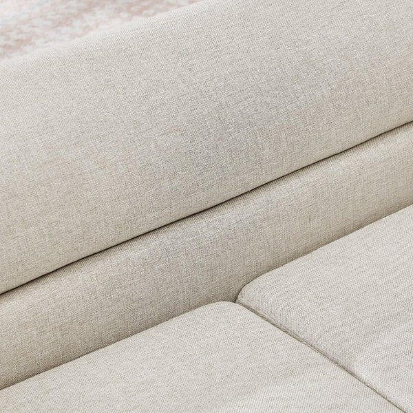 English Elm Oversized Pet Sofa with Curved Armrests Linen Upholstery for Large Dogs and Cats Beige W487P497600