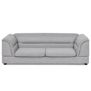 English Elm Oversized Pet Sofa with Curved Armrests Linen Upholstery for Large Dogs and Cats Light Grey W487P497601
