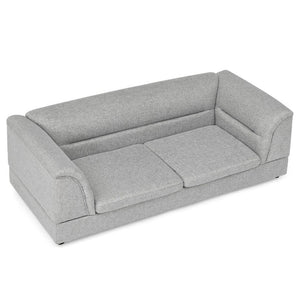 English Elm Oversized Pet Sofa with Curved Armrests Linen Upholstery for Large Dogs and Cats Light Grey W487P497601