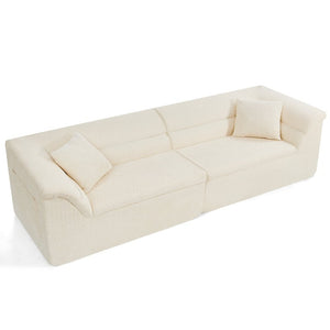 English Elm U Shaped Modular Sectional with Corduroy Terrycloth Upholstery for Flexible Living Spaces Beige W487P527061