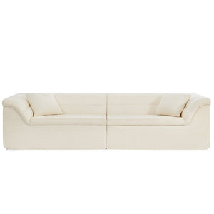 English Elm U Shaped Modular Sectional with Corduroy Terrycloth Upholstery for Flexible Living Spaces Beige W487P527061