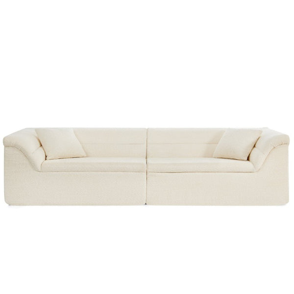 English Elm U Shaped Modular Sectional with Corduroy Terrycloth Upholstery for Flexible Living Spaces Beige W487P527061
