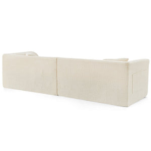 English Elm U Shaped Modular Sectional with Corduroy Terrycloth Upholstery for Flexible Living Spaces Beige W487P527061