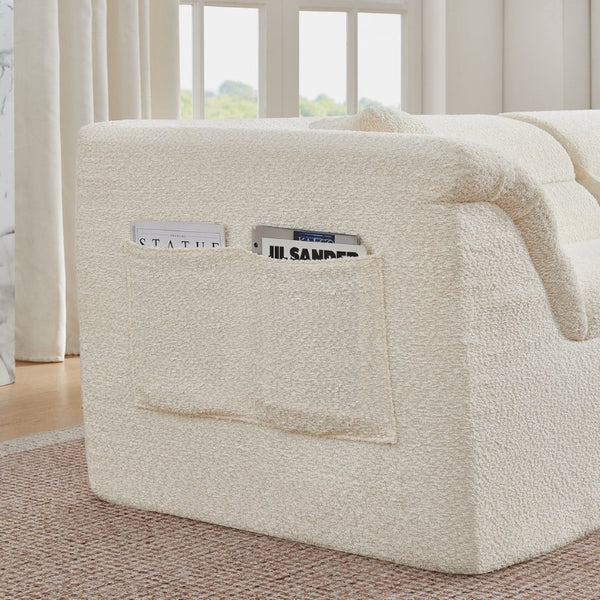 English Elm U Shaped Modular Sectional with Corduroy Terrycloth Upholstery for Flexible Living Spaces Beige W487P527061