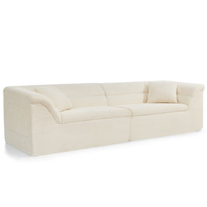 English Elm U Shaped Modular Sectional with Corduroy Terrycloth Upholstery for Flexible Living Spaces Beige W487P527061