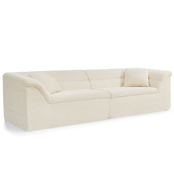 English Elm U Shaped Modular Sectional with Corduroy Terrycloth Upholstery for Flexible Living Spaces Beige W487P527061
