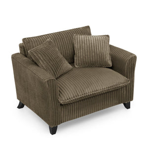 English Elm Lazy Corduroy Tufted Lounge Chair Solid Wood Frame Ergonomic Seat for Living Room Brown W487P531840