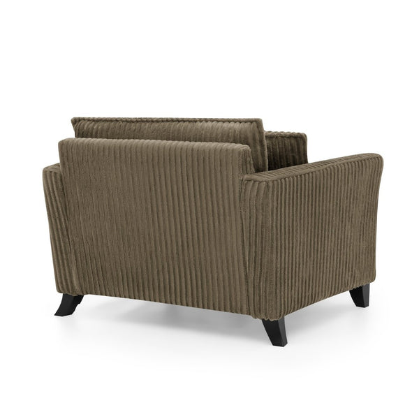 English Elm Lazy Corduroy Tufted Lounge Chair Solid Wood Frame Ergonomic Seat for Living Room Brown W487P531840