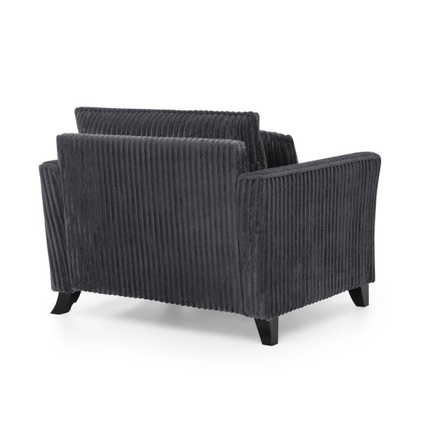 English Elm Lazy Corduroy Tufted Lounge Chair Solid Wood Frame Ergonomic Seat for Living Room Gray W487P531844