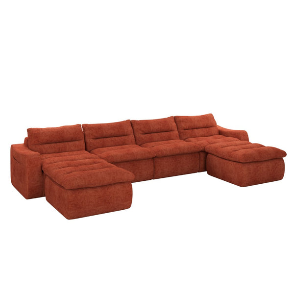 English Elm Compression Foam Modular Floor Sofa Frameless Sectional for Modern Living Spaces W487S00315