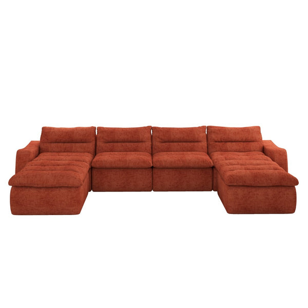 English Elm Compression Foam Modular Floor Sofa Frameless Sectional for Modern Living Spaces W487S00315
