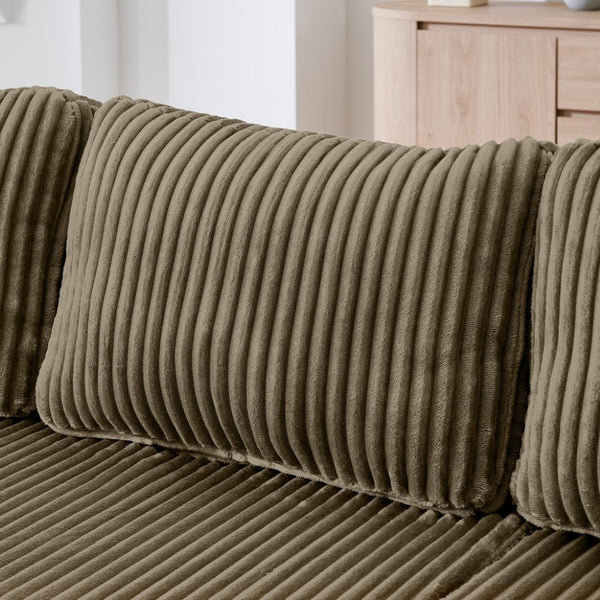 English Elm U Shape Modular Sectional Corduroy Sofa Sleeper Plush Foam Spring Living Room Couch Brown W487S00376