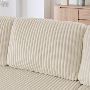 English Elm U Shaped Modular Sectional Sofa Corduroy Terrycloth Upholstered Sleeper for Living Room W487S00528