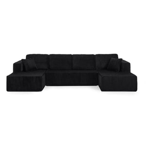 English Elm U Shape Modular Sectional Corduroy Sleeper Sofa Foam Filled Modern Living Room W487S00529