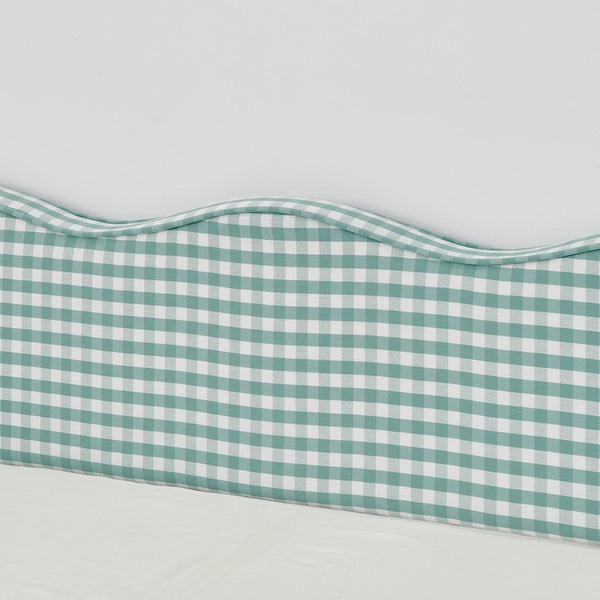 English Elm Full‑size Convertible Daybed Sofa with Pull-out Trundle Pockets and Polyester Upholstery Gingham Cyan W487S00544