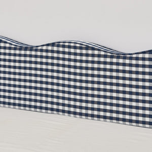 English Elm Full‑size Convertible Daybed Sofa with Pull-out Trundle Pockets and Polyester Upholstery Gingham Dark Blue W487S00546