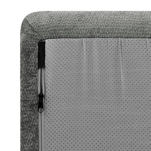 English Elm Modern Chenille Curved Modular Sectional with Channel Stitching and Movable Ottoman Dark Gray W487S00558