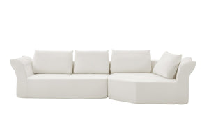 English Elm Modern Curved Modular Sectional Sofa with Wide Armrests for Open Living Spaces Beige Right Arm W487S00624