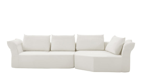 English Elm Modern Curved Modular Sectional Sofa with Wide Armrests for Open Living Spaces Beige Right Arm W487S00624