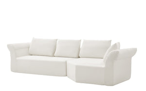 English Elm Modern Curved Modular Sectional Sofa with Wide Armrests for Open Living Spaces Beige Right Arm W487S00624
