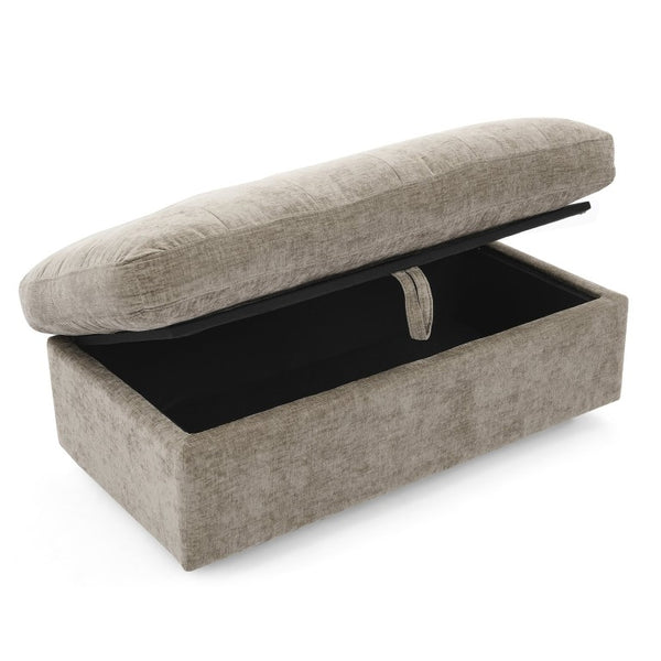 English Elm Leisure Chenille Two Seat Manual Reclining Sofa with USB Port and Storage Ottoman Brown W487S00630
