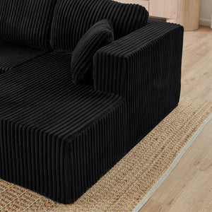 English Elm U Shape Modular Sectional with Terrycloth Upholstery Foam Fill Sleeper Sofa W487S00638