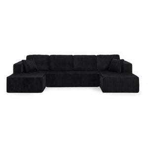 English Elm U Shape Modular Sectional with Terrycloth Upholstery Foam Fill Sleeper Sofa W487S00638