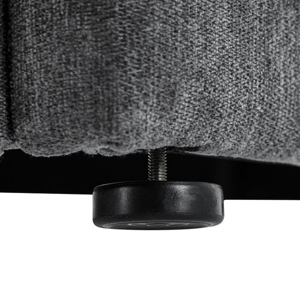English Elm King Wingback Upholstered Bed Soft Chenille Fabric Tall Padded Headboard Bedroom Queen Dark Gray W487S00642