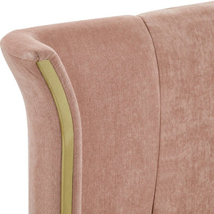 English Elm King Wingback Upholstered Bed Soft Chenille Fabric Tall Padded Headboard Bedroom Queen Pink W487S00643