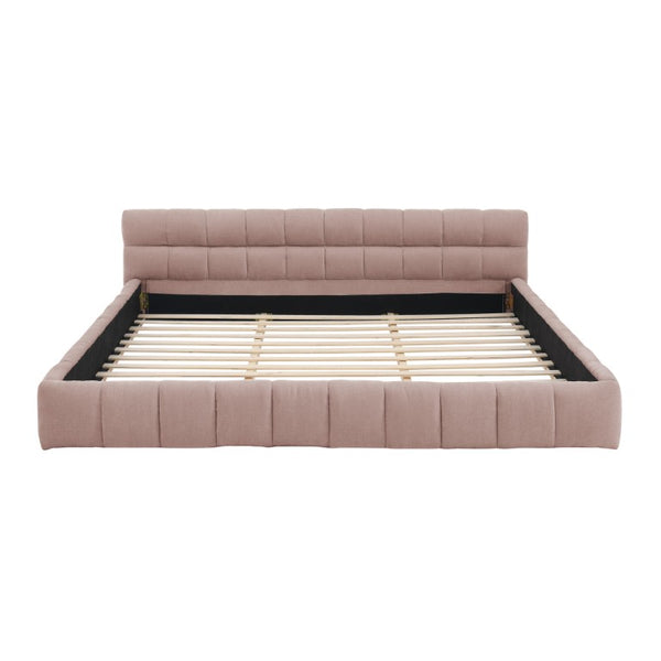 English Elm California King Chenille Platform Bed Low Profile Upholstered Frame No Box Spring W487S00656
