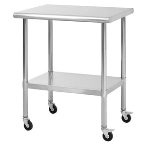 English Elm Stainless Steel NSF Prep Table with Locking Casters and Adjustable Undershelf W5006P397543