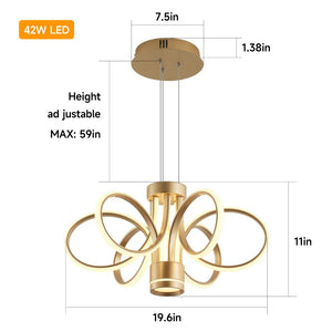 English Elm Modern Farmhouse Rectangular Led Chandelier Seeded Glass Gold Finish Dining Kitchen W5008P467003