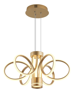 English Elm Modern Farmhouse Rectangular Led Chandelier Seeded Glass Gold Finish Dining Kitchen W5008P467003