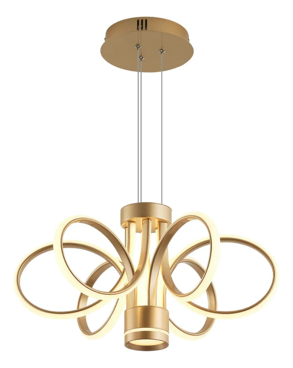 English Elm Modern Farmhouse Rectangular Led Chandelier Seeded Glass Gold Finish Dining Kitchen W5008P467003