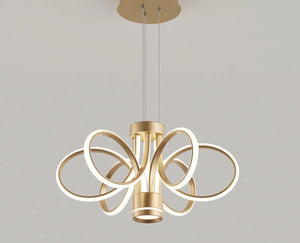 English Elm Modern Farmhouse Rectangular Led Chandelier Seeded Glass Gold Finish Dining Kitchen W5008P467003