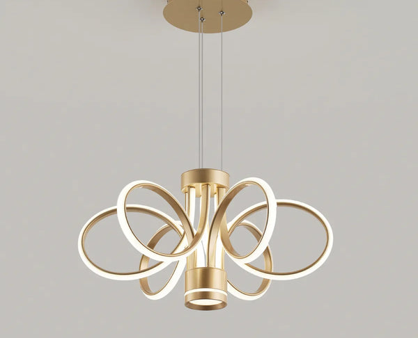 English Elm Modern Farmhouse Rectangular Led Chandelier Seeded Glass Gold Finish Dining Kitchen W5008P467003