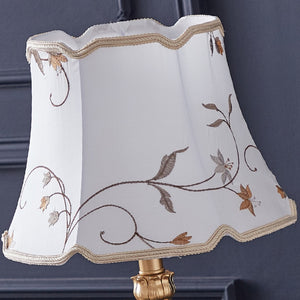 English Elm Beige Floral Gauze Farmhouse Table Lamp with Resin Base for Bedroom or Home Office W5008P510975