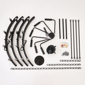 English Elm 40'' Two-tier Wagon Wheel Chandelier 22-light Matte Black Farmhouse Foyer Fixture W5008P511201
